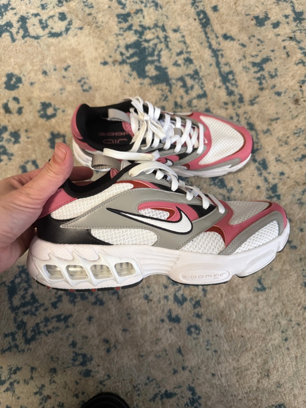 Nike Women's Pink White Gray Black Air-Driven Mesh Trainer